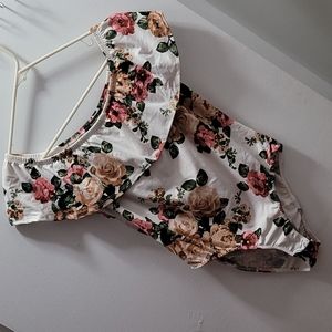 BEWARE off shoulder floral bodysuit